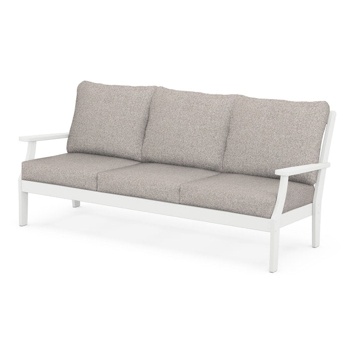 POLYWOOD Braxton Deep Seating Outdoor Sofa - All-Weather Wicker Patio Furniture Set for Backyard, Poolside & Garden Relaxation