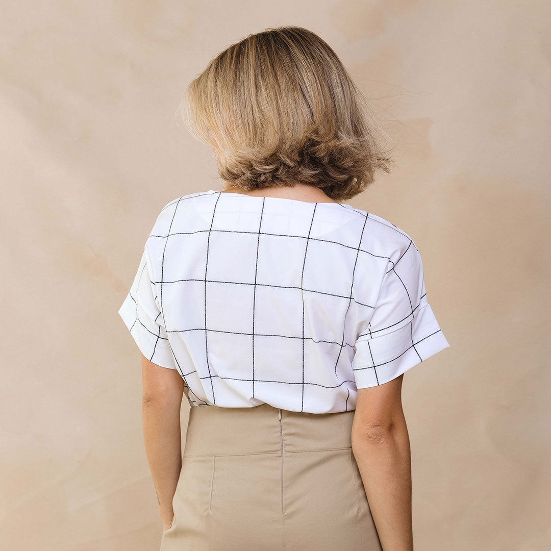 Boss Tee - Classic White Windowpane Pattern Men's Casual Shirt | Perfect for Office Wear, Business Casual & Everyday Outfits