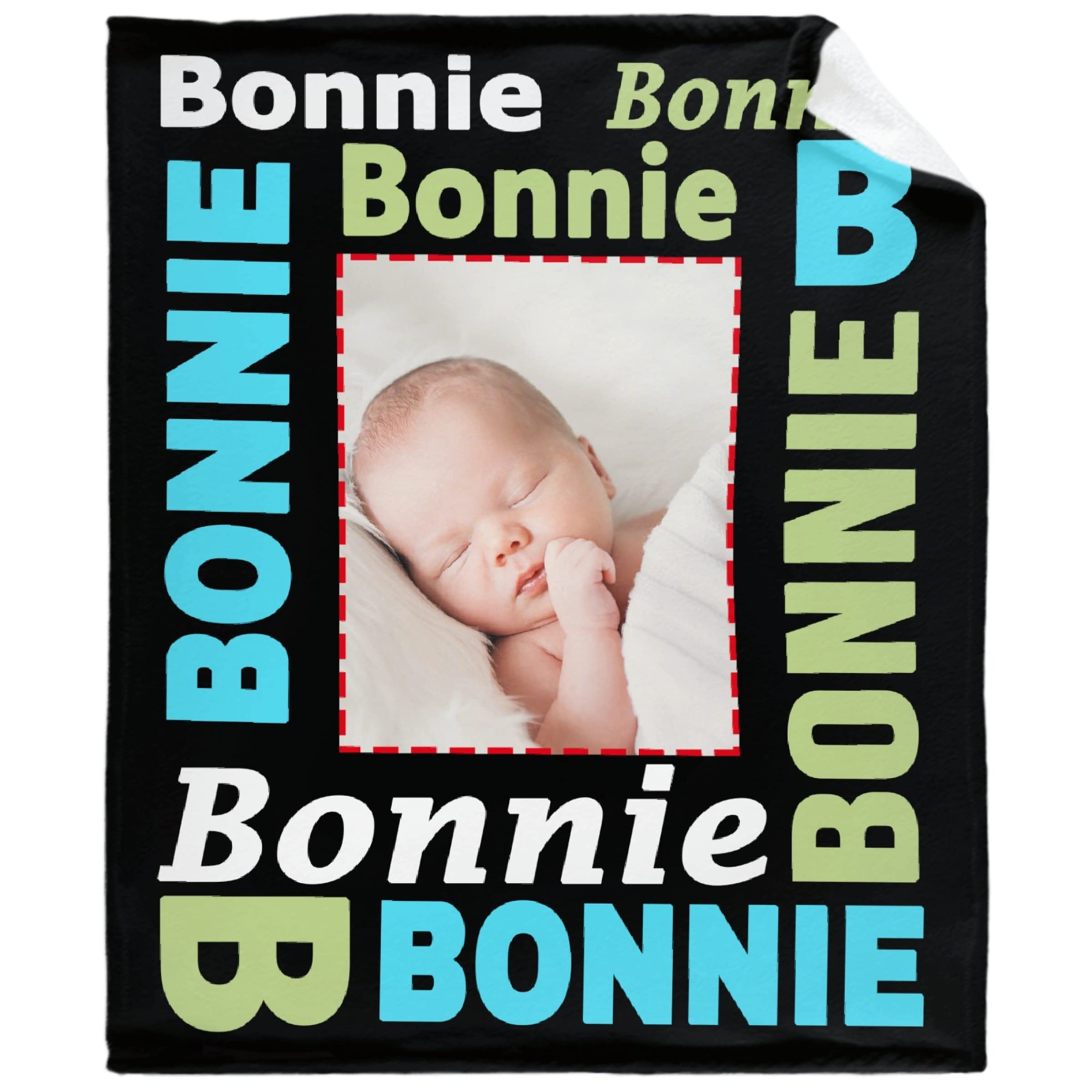 **Custom Photo Blanket with Birth Details - 90