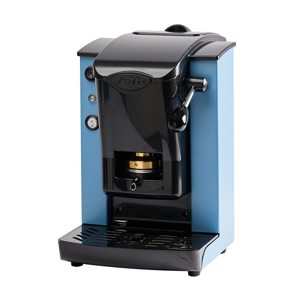 FABER Coffee Machine | 44mm ESE Pod Model | Adjustable Brass Heat Press (Turquoise | Black) – Perfect for Home, Office, and Café Use