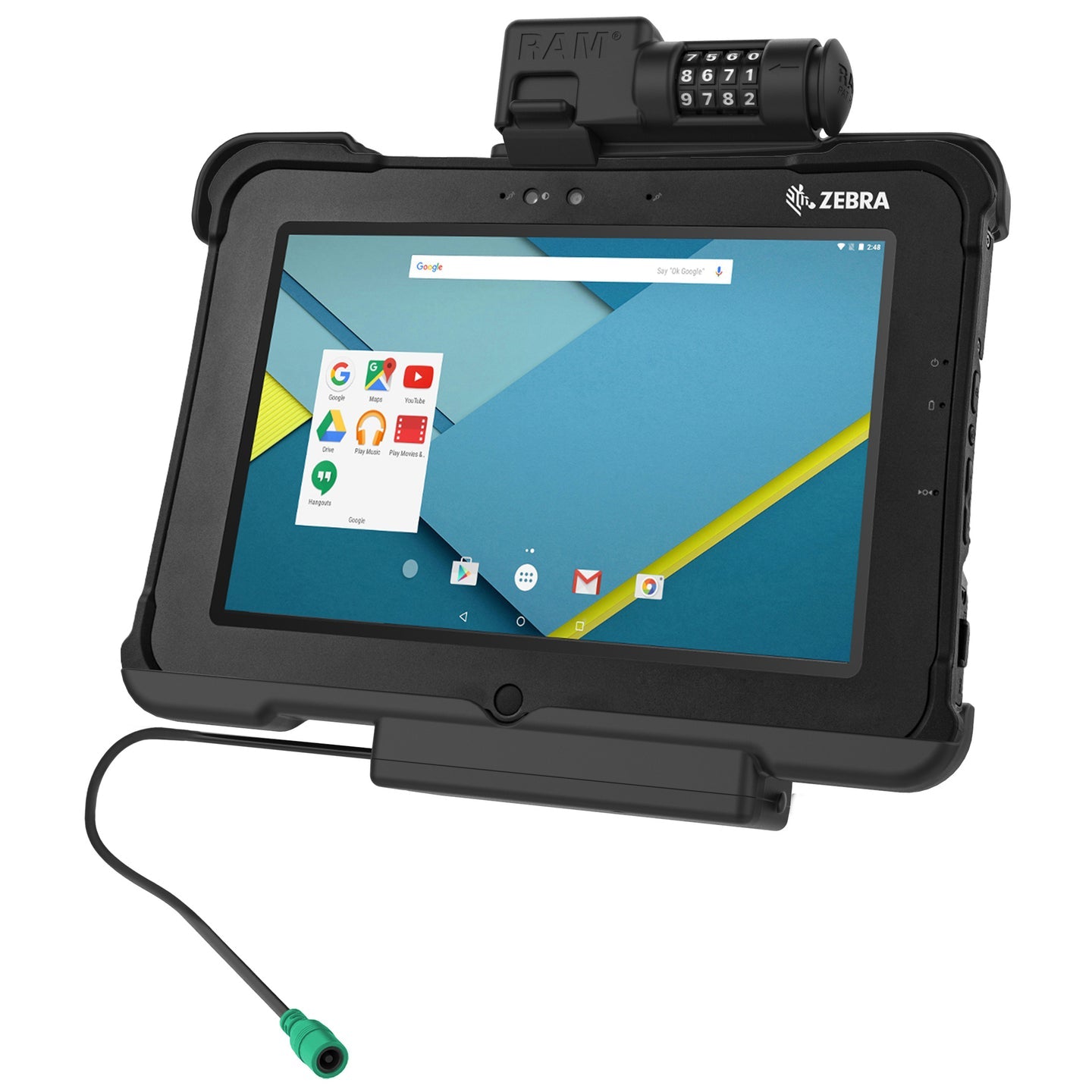 GDS® Secure Combo Locking Powered Dock for Zebra XSLATE L10 (RAM HOL ZE15PCLU) - Charging Station for Warehouse, Retail & Industrial Use