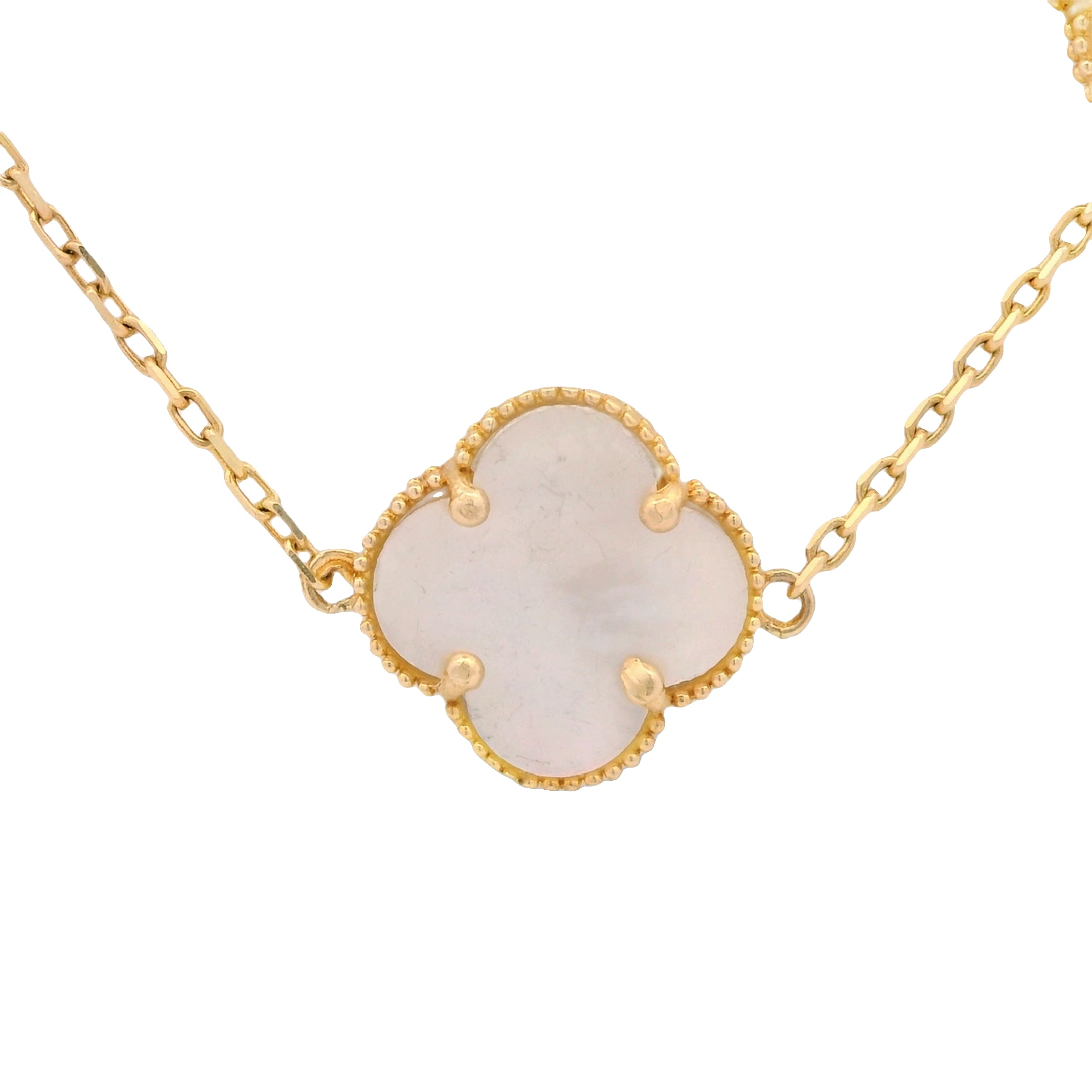 14K Gold White Clover Choker Necklace for Women - Elegant Dainty Floral Jewelry Gift for Her | Perfect for Weddings, Anniversaries & Everyday Wear