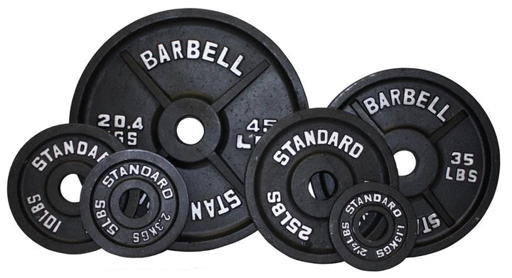 Troy BOSS 300B Olympic 300lb Weight Set with Black Plates & Barbell - Heavy Duty Home Gym Equipment for Strength Training & CrossFit Workouts