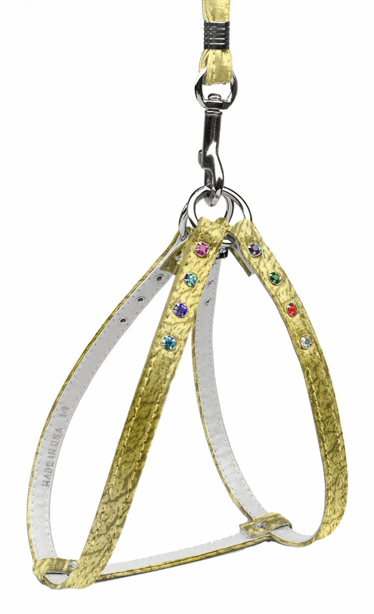 Dog & Puppy Step-In Harness - Adjustable Pet Harness with Gold Confetti Jewel Design for Small to Medium Dogs | Perfect for Walking, Training & Outdoor Adventures