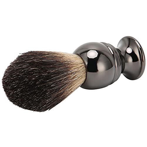 Premium Stainless Steel Beard Shaving Brush - Compact & Portable with Ergonomic Handle for Men's Grooming | Ideal for Home, Travel & Professional Barbershop Use