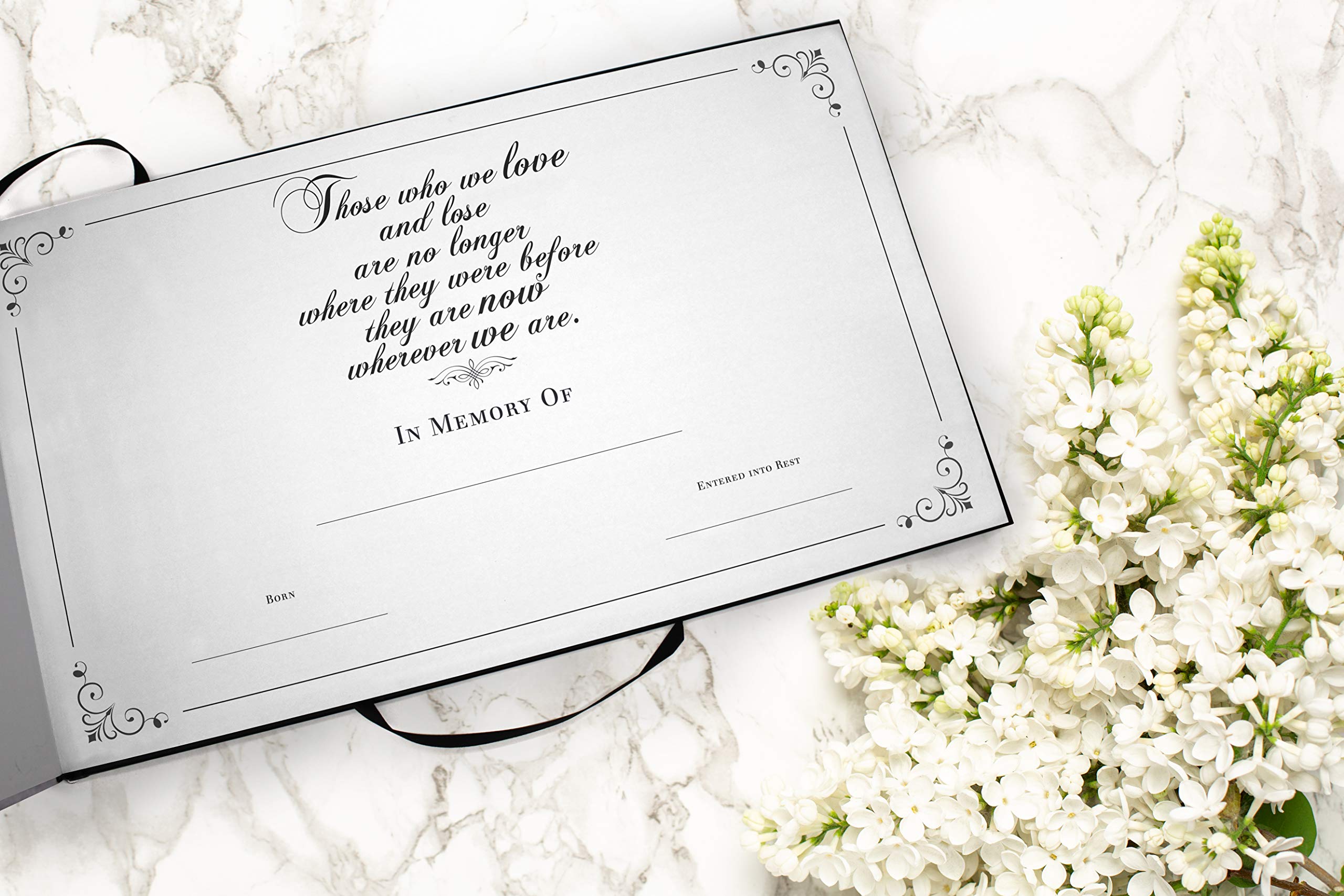 Premium Purple Marble Memorial Guest Book - Elegant Funeral Guest Sign In Book for Celebration of Life, Memorial Services & Sympathy Events | Perfect for Funeral Homes, Church Services & Family Tributes