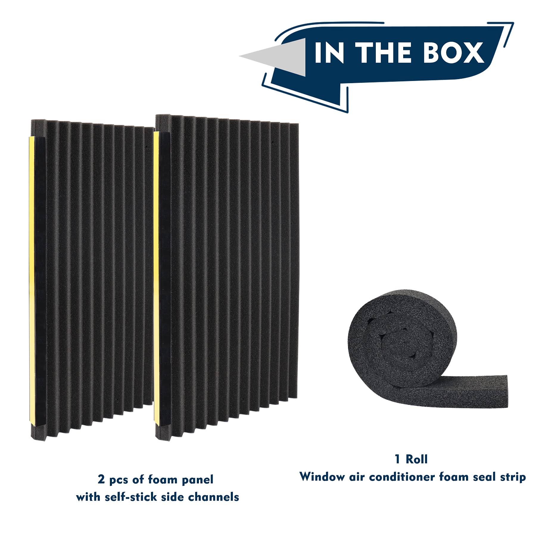 17 x 9 x 7/8 Inch Window Air Conditioner Side Panels Kit with Foam Seal Strip - AC Insulation for Better Cooling Efficiency - Perfect for Home, Office & Apartment Energy Saving