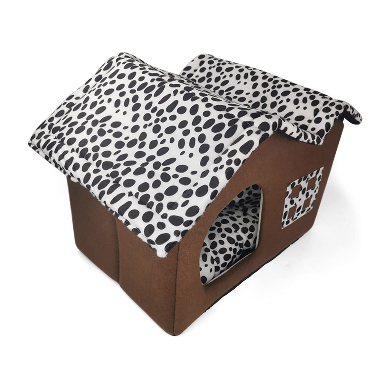 Cozy Semi-Enclosed Dog Bed - Double Dome Washable Pet Mat with Removable Cover | Warm Kennel House for Small Medium Dogs | Perfect for Indoor Use, Crate Training & Pet Napping Areas