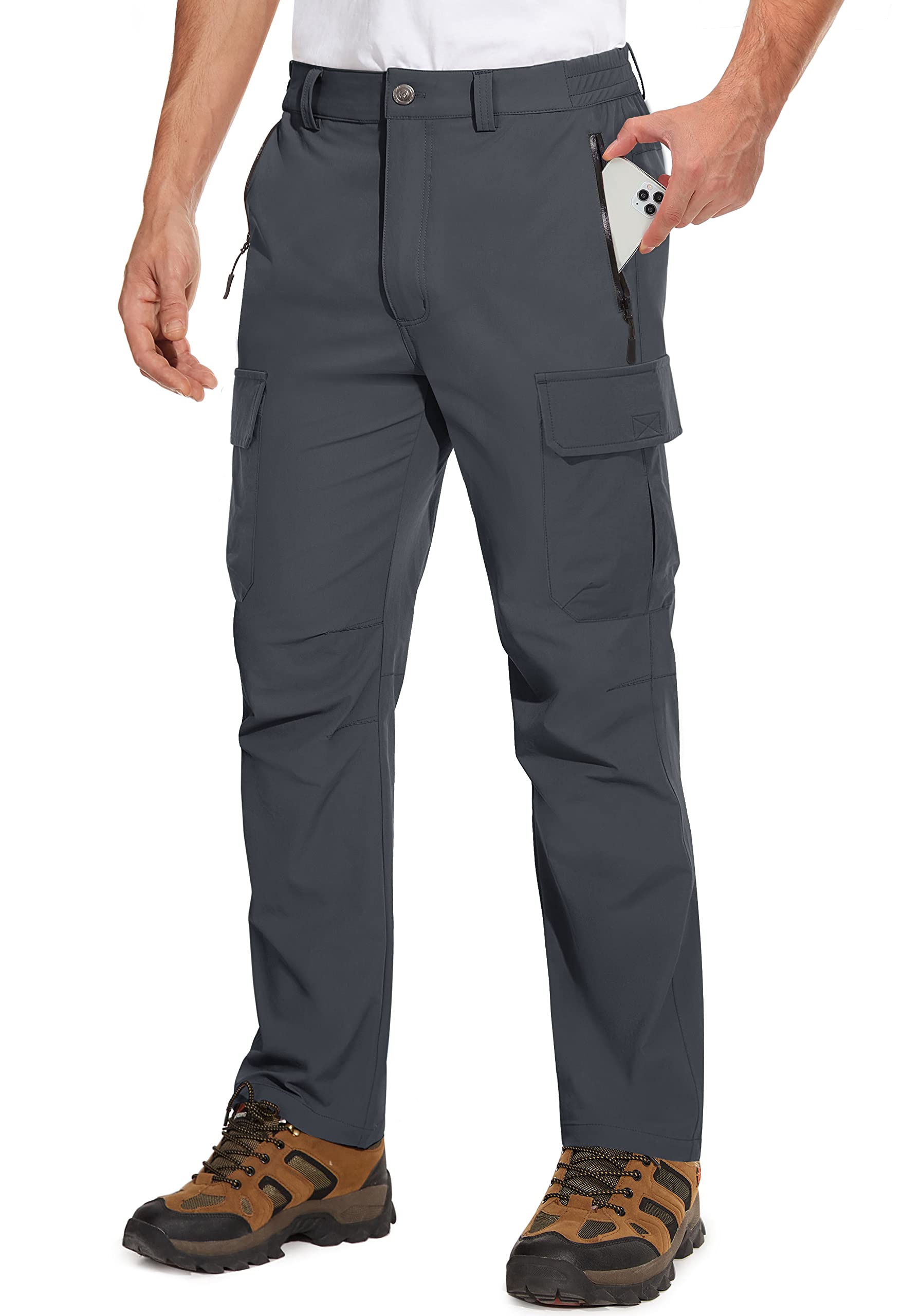 TACVASEN Men's Cargo Pants - 5 Pocket Water Resistant Lightweight Quick-Dry Ripstop Stretch Pants for Hiking, Work, Travel & Outdoor Adventures | Perfect for Camping, Climbing and Daily Wear