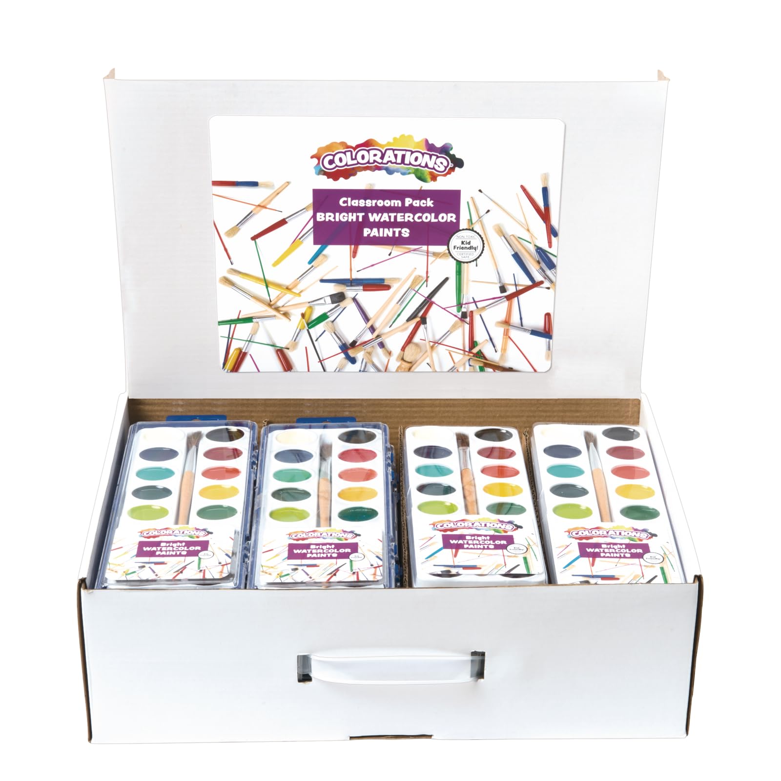 Colorations 16-Color Watercolor Paint Set - Bulk Classroom Art Supplies for Kids, Students & Young Artists (14-Pack, Non-Toxic) | Perfect for School Projects, Homeschooling & Creative Painting Activities