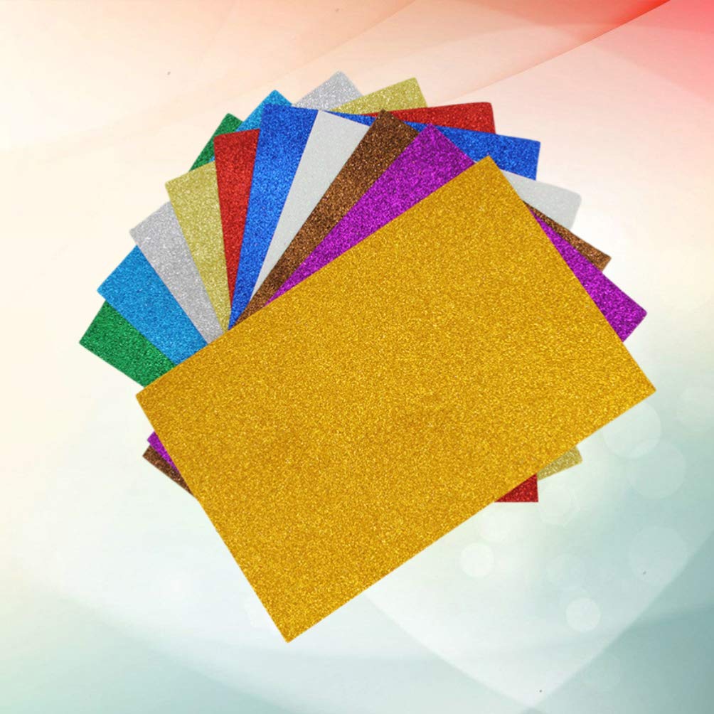 DOITOOL 10pcs Glitter Sponge Art Decal Sheets for Bogg Bags - DIY Craft Decal Paper for School Projects, Party Decor & Gift Wrapping