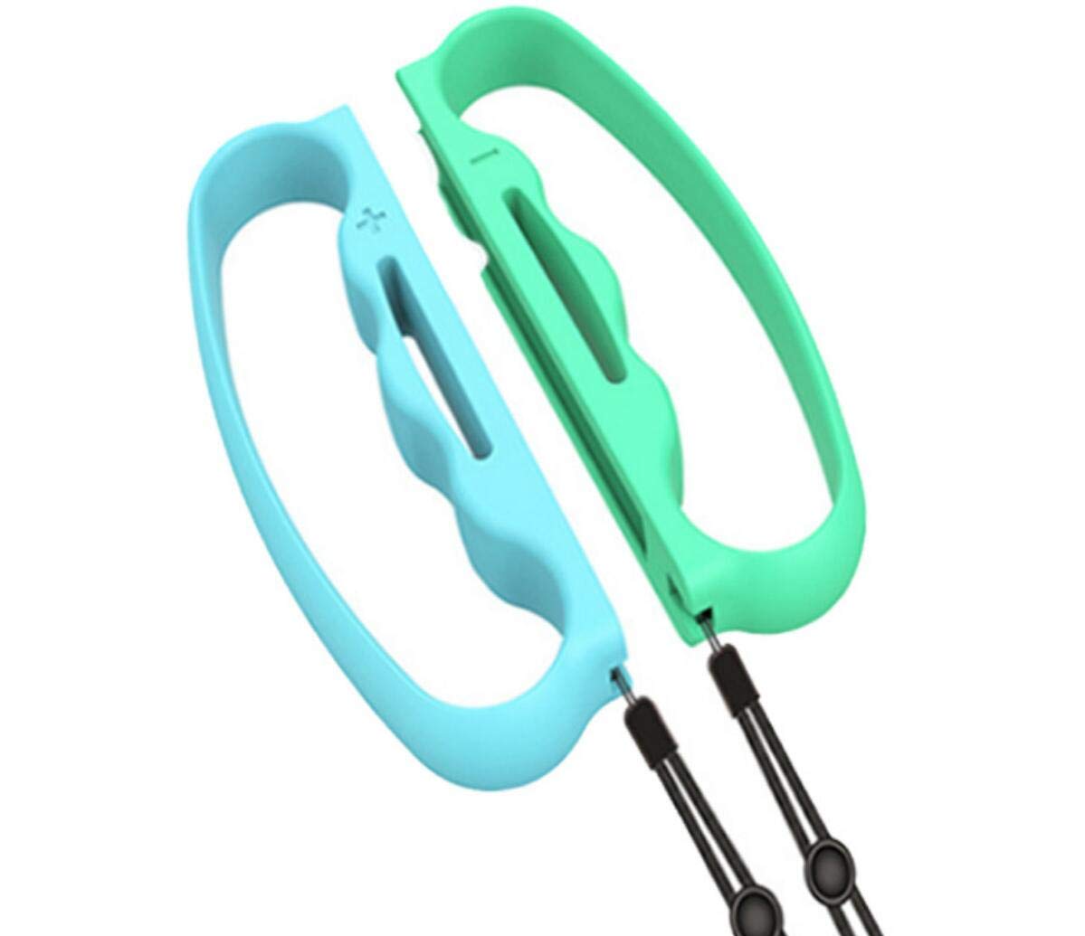 2PCS Fitness Boxing Finger Grip Handle for Nintendo Switch Joy-Con - Blue & Green - Enhance Your Workout & Gaming Experience - Perfect for Home Fitness & Interactive Gaming