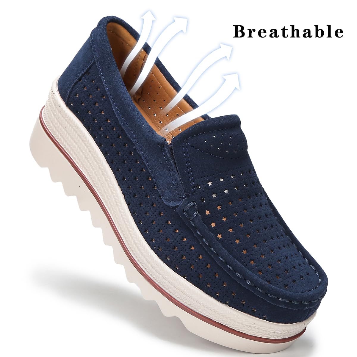 Ruiatoo Women's Slip-On Loafers - Comfortable Thick Soft Platform Shoes for Business Casual & Walking | Office Work, Daily Commute, Travel Outfits