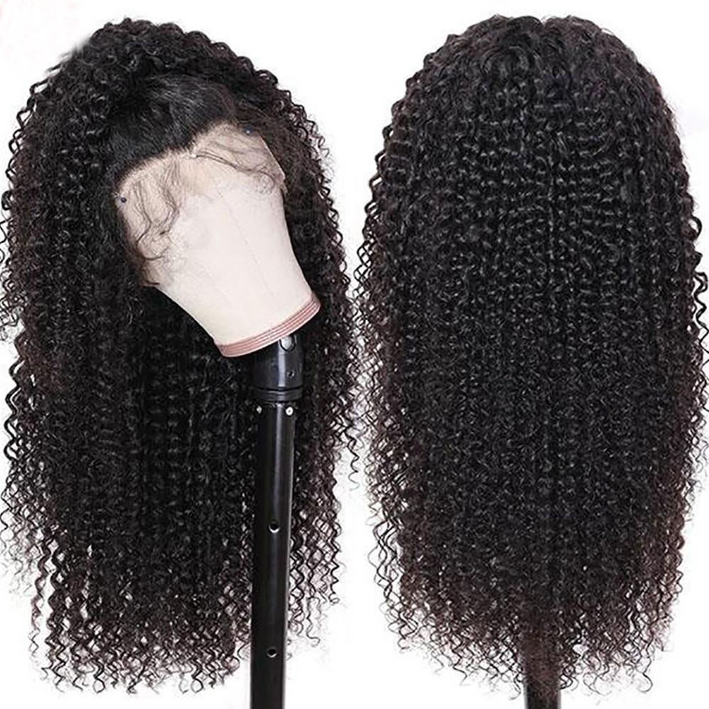 Eullair Voluminous Sleek Tangle-Free Kinky Curly Lace Frontal Wig | Invisible Lace Human Hair Wig for Black Women | Perfect for Daily Wear, Parties & Special Occasions