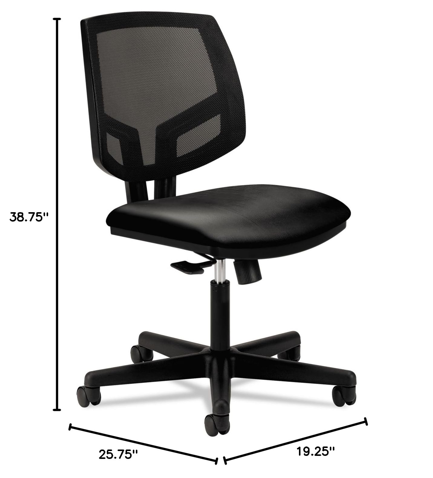 HON Volt Task Chair - Ergonomic Mesh Back & Leather Seat Office Chair for Desk Work - Comfortable Computer Chair for Home & Office Use (Model H5711) - Perfect for Long Hours of Sitting, Typing & Video Calls