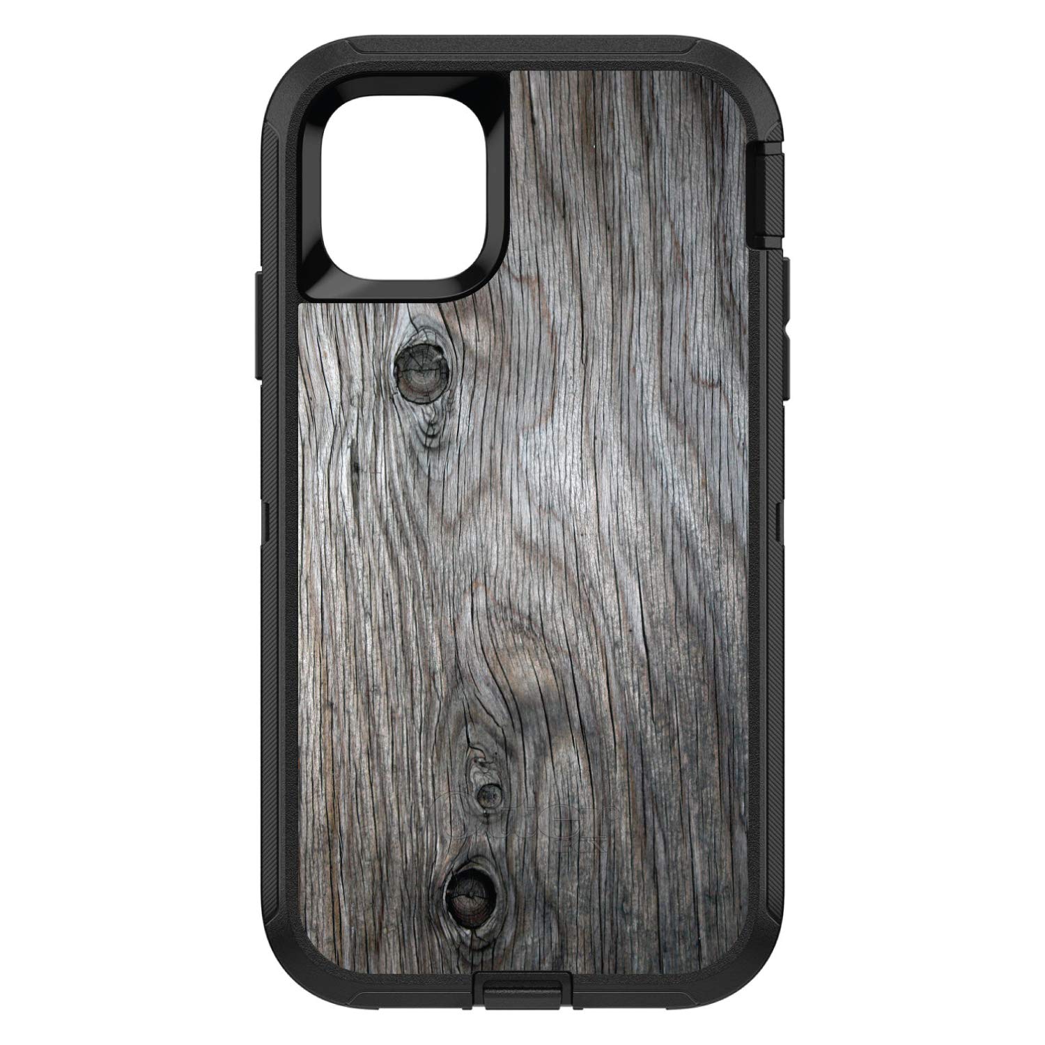 DistinctInk iPhone 12 Pro MAX Case (6.7 Inch) - Premium Wood Grain Protective Cover - Durable Shockproof Phone Case Replacement for OtterBox Defender - Grey Weathered Wood Design - Perfect for Outdoor, Travel & Daily Use