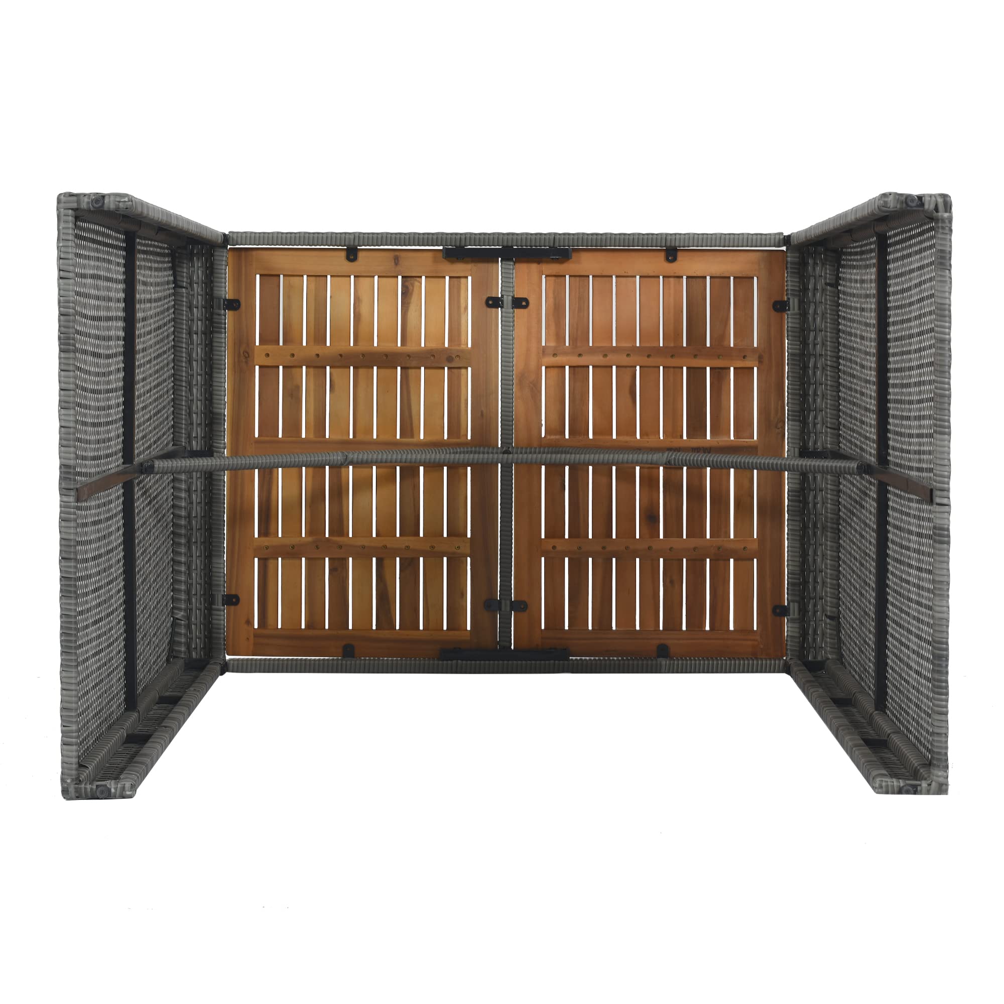 5-Piece Outdoor Patio Rattan Counter Height Dining Set - All-Weather Wicker Bar Table & Chairs with Acacia Wood Table Top & Removable Cushions - Perfect for Backyard, Garden, Poolside & Restaurant Outdoor Seating