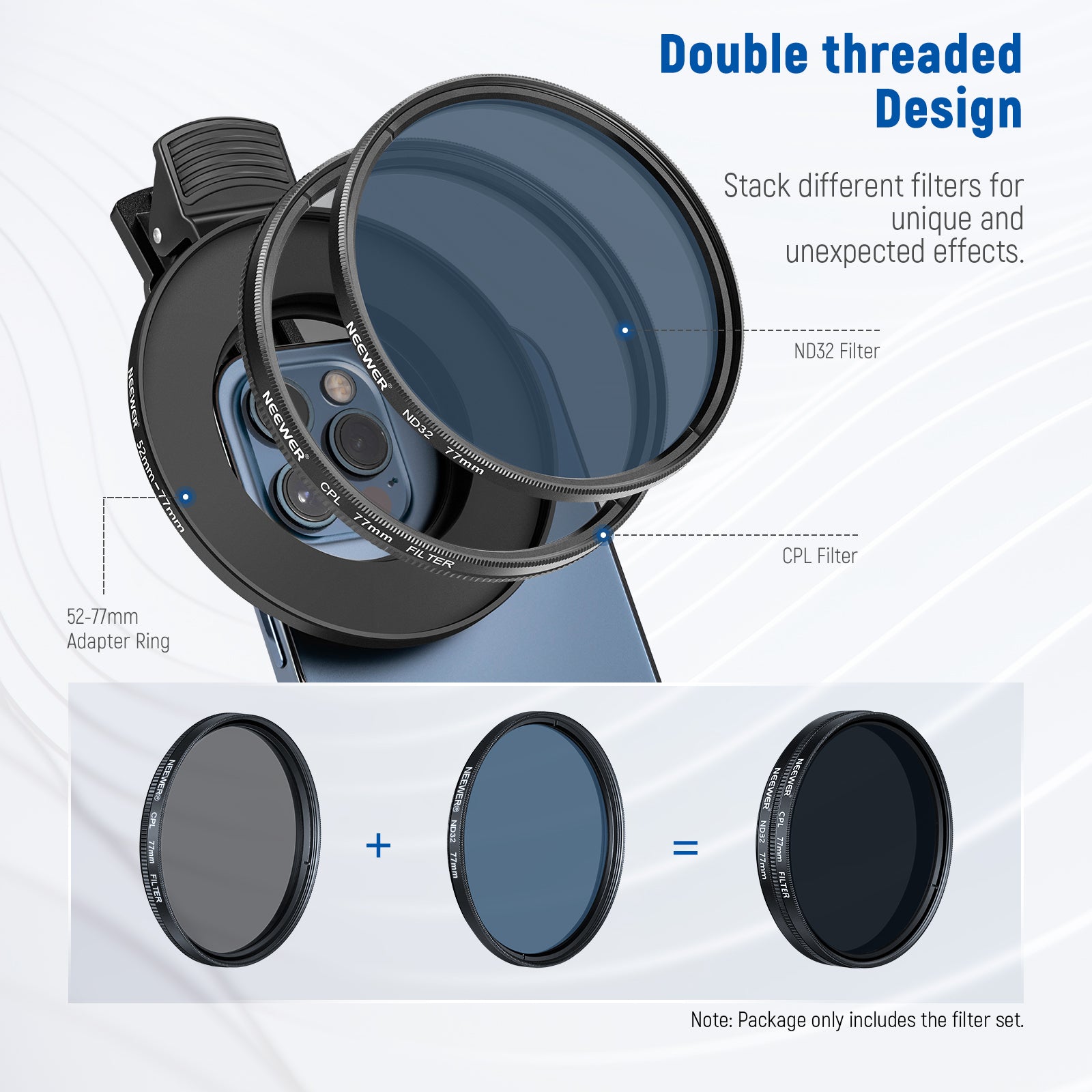 NEEWER Clip-On Camera Lens Filters Kit for iPhone, Android Smartphones & DSLR Cameras - Enhance Photos & Videos for Social Media, Vlogging, and Professional Photography