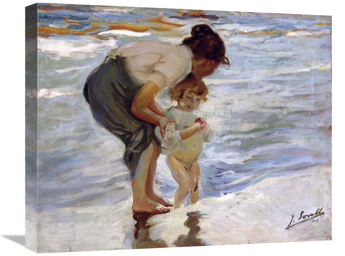 22 in. At The Beach - En La Playa Art Print by Joaquin Sorolla Y Bastida - Spanish Coastal Painting for Home & Office Decor