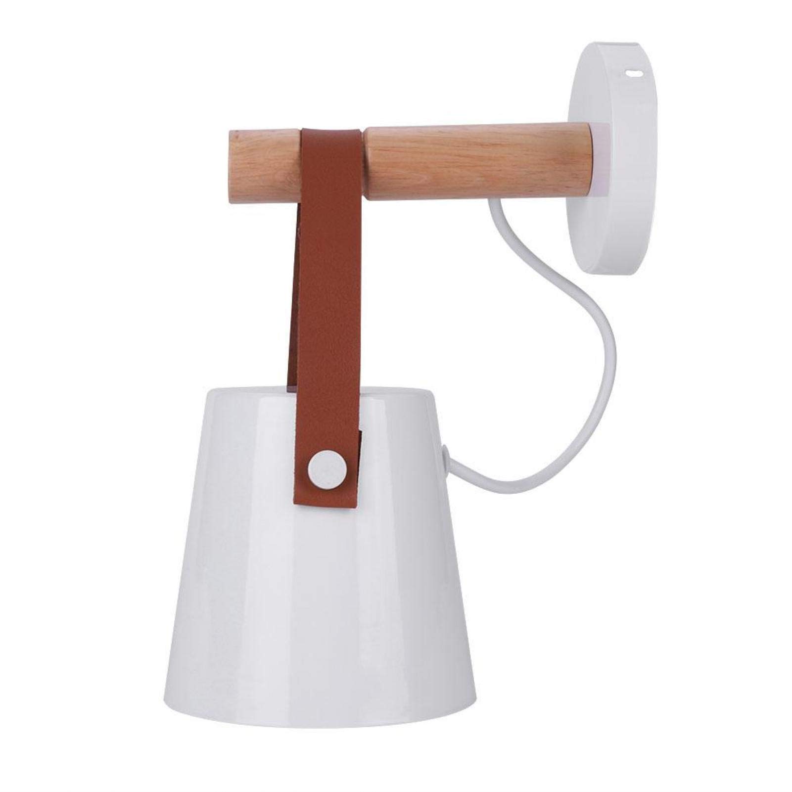 Industrial Wall Sconces Lighting - Modern Wooden & Iron Wall Mount Lamp Fixtures for Bedroom, Bedside, Aisle & Corridor - White Finish | Perfect for Home Decor, Hotel Lobbies & Restaurant Ambient Lighting