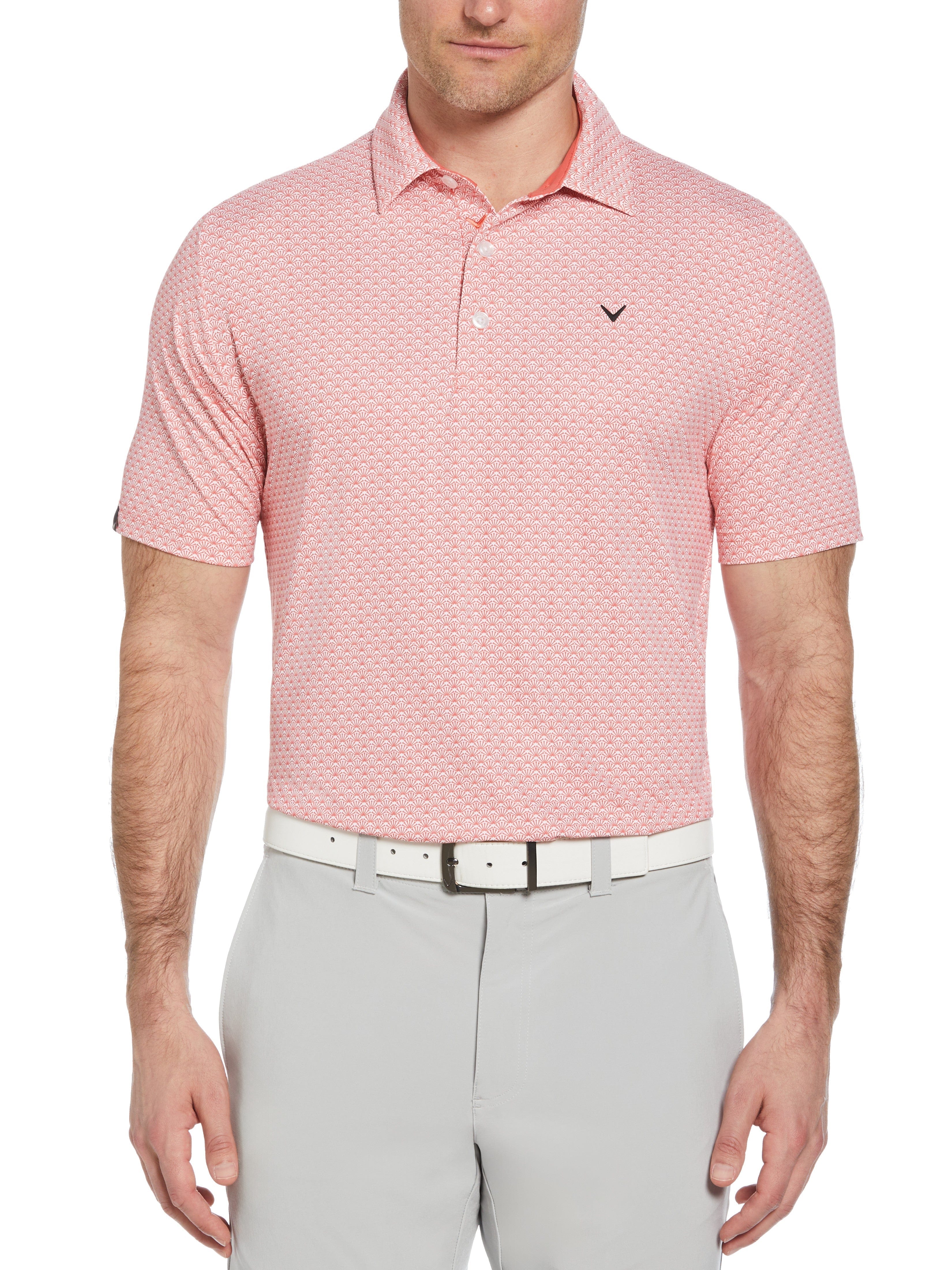 Men's Stylish Trademark Print Golf Polo Shirt - Breathable & Comfortable for Golf, Casual Wear & Outdoor Activities