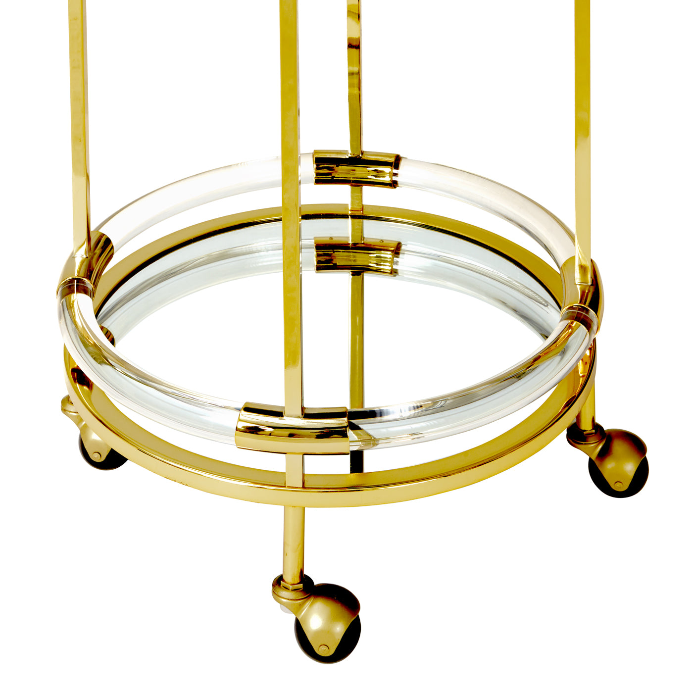 Jacques Round Bar Cart - Stylish Rolling Drink Cart for Home Bar, Kitchen, or Party - Perfect for Serving Cocktails, Wine, and Beverages