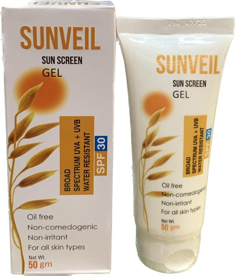 SUNVEIL SPF 30 Sunscreen Gel - Broad Spectrum UVA/UVB Protection, Lightweight & Non-Greasy Formula for Face & Body - Perfect for Outdoor Activities, Beach Days & Daily Sun Protection