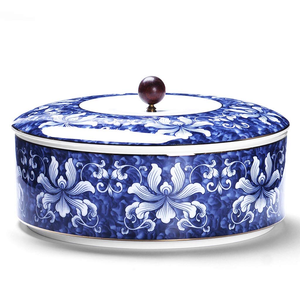 Blue and White Porcelain Cherry Blossom Covered Jar - 9.3