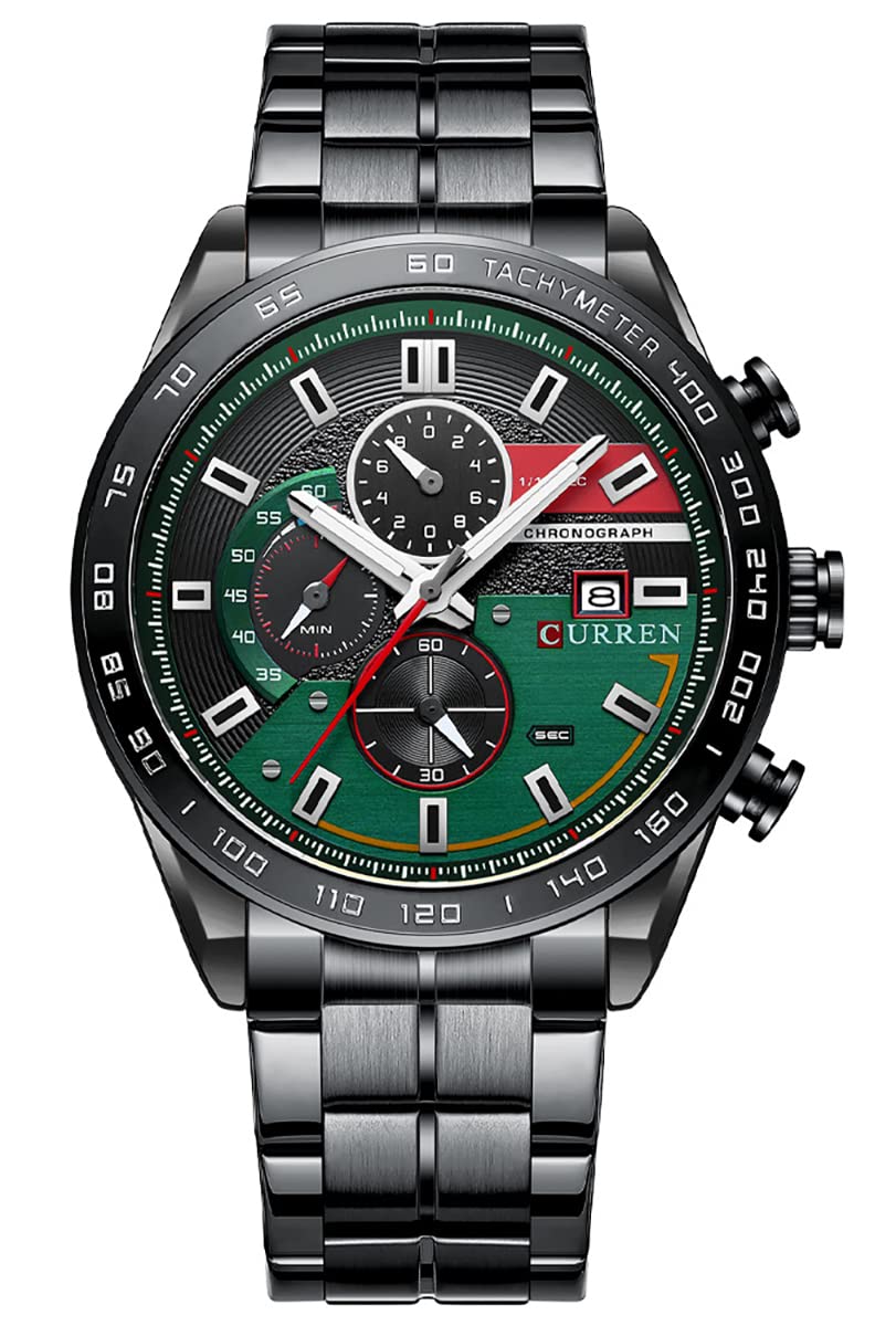 MASTOP Men's Stainless Steel Quartz Watch - Waterproof Chronograph Dress Watch for Business & Casual Wear - Perfect for Office, Formal Events & Everyday Use