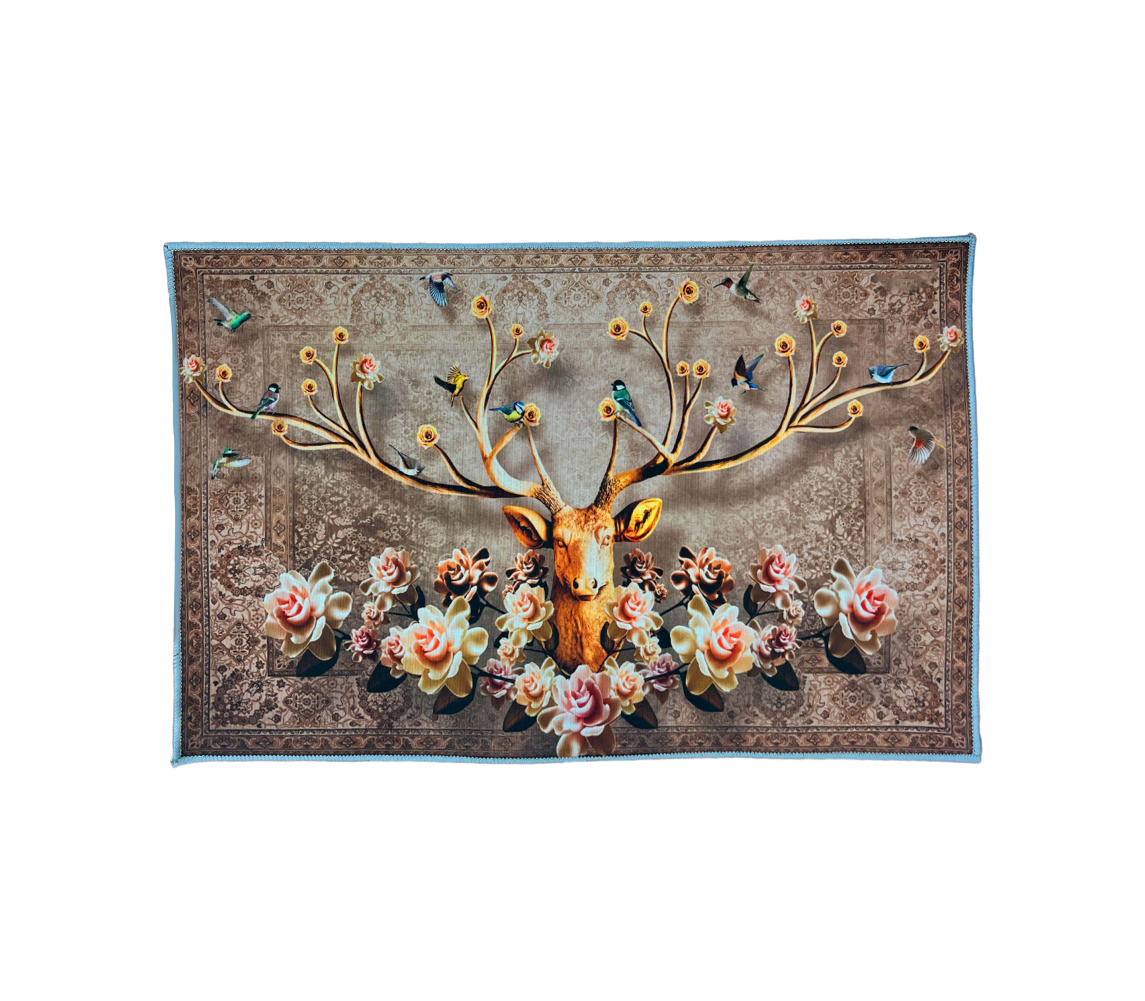 50x80cm Printed Area Rug - Non-Slip Floral Design Carpet for Living Room, Bedroom, and Office Decor | Soft and Durable Home Floor Mat