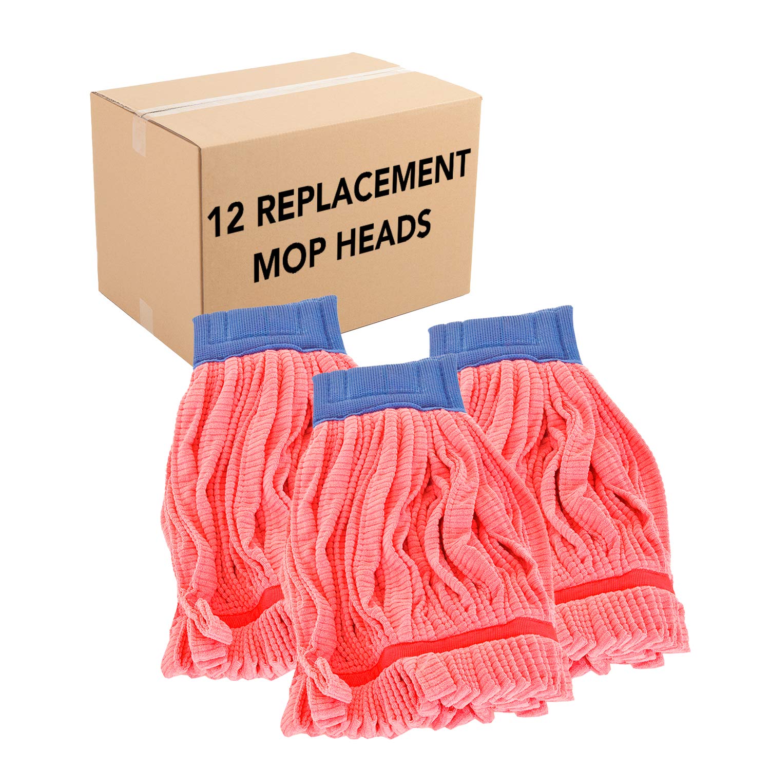 **Arkwright Microfiber Tube Mop Head Replacement (Bulk Case of 12) – Heavy Duty, Lint-Free, Super Absorbent & Bleach-Safe – Commercial & Industrial Floor Cleaning – 14 oz, Red – Ideal for Hospitals, Schools, and Restaurants**