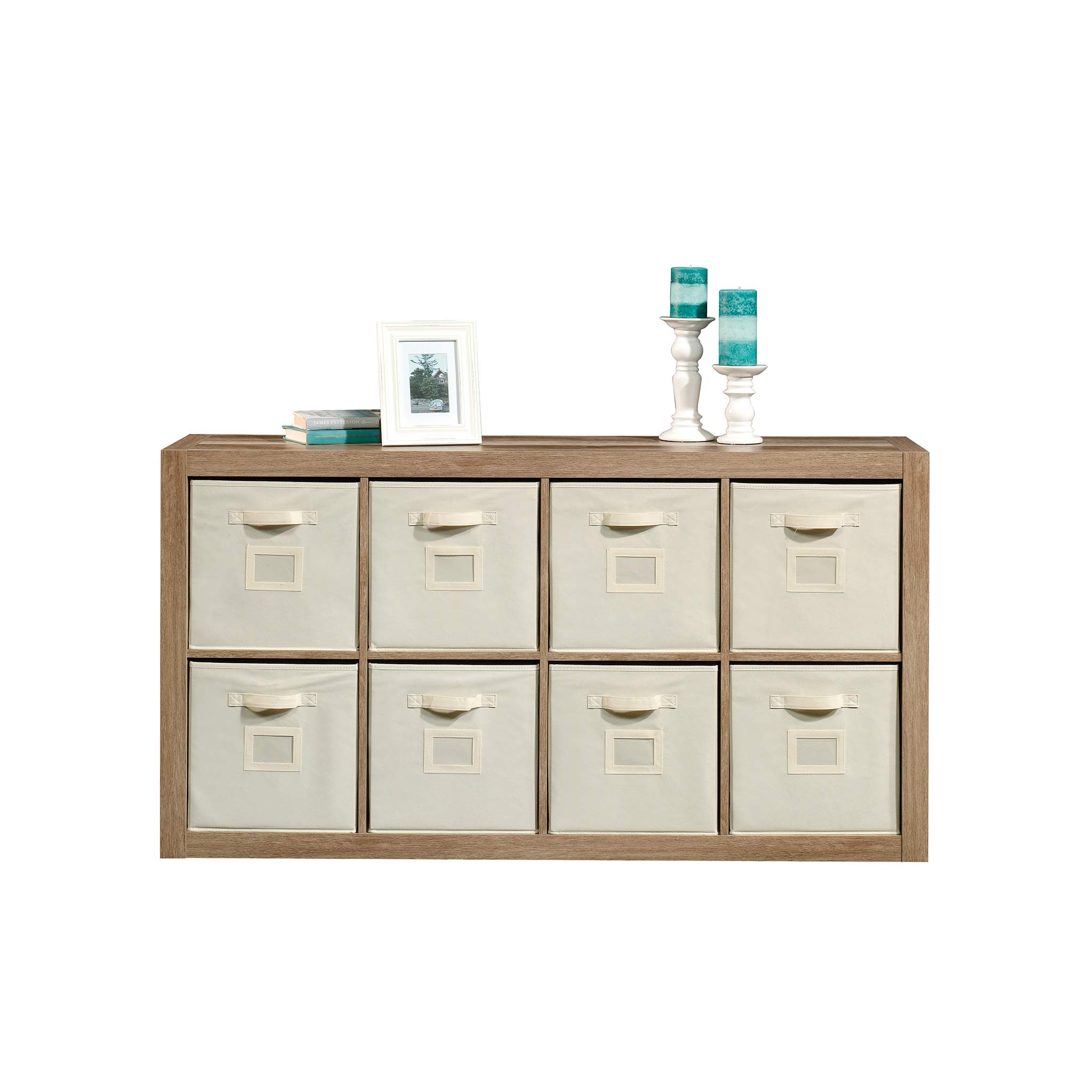 Sauder Stow-Away 8-Cube Organizer - Versatile Storage Shelf for Home & Office - Cube Bookshelf with Lintel Oak Finish - Perfect for Living Room, Bedroom, or Kids Room Organization