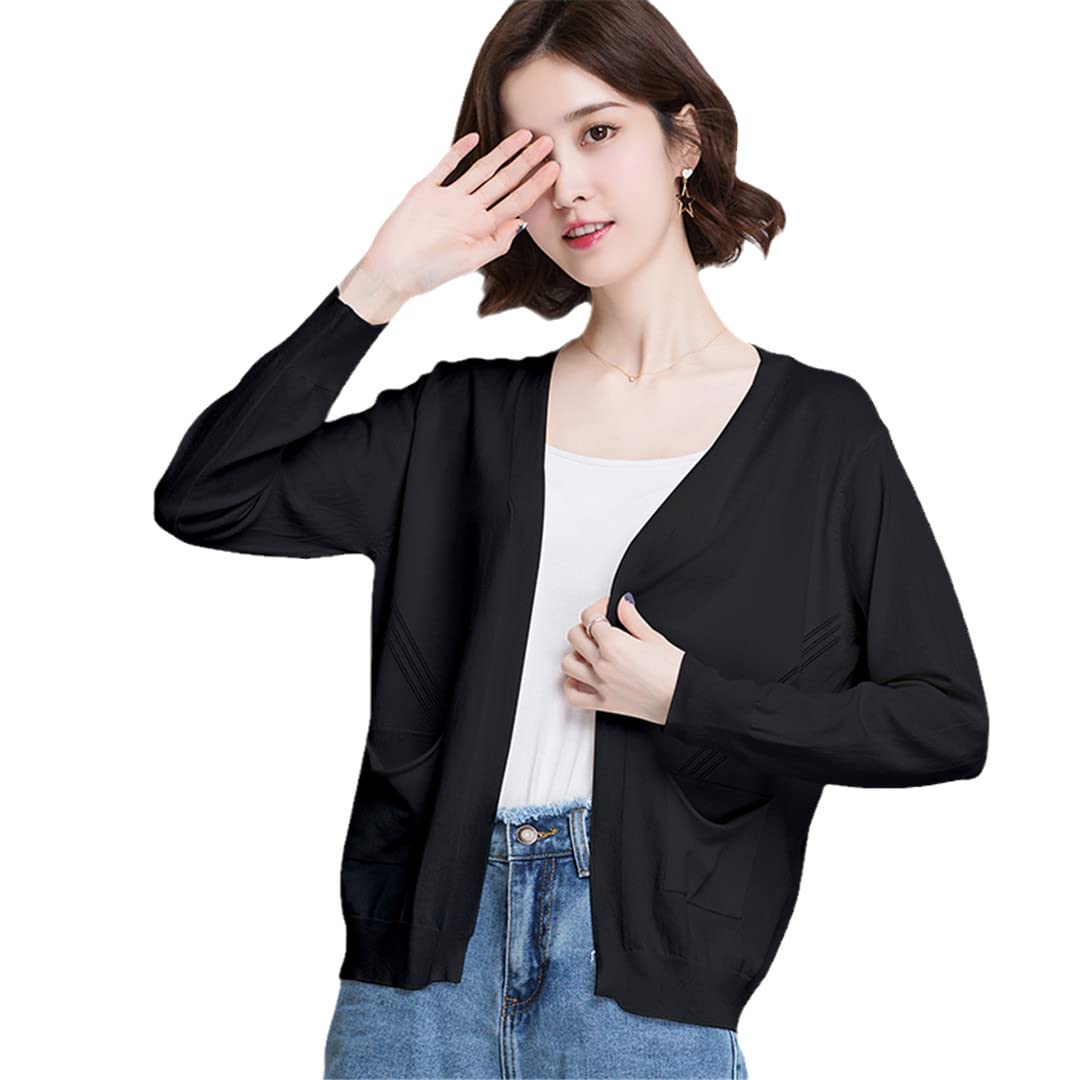 Women's Striped Open Knit Cardigan - Lightweight Summer & Spring Casual Sweater for Layering, Beach Cover-Up, and Office Wear