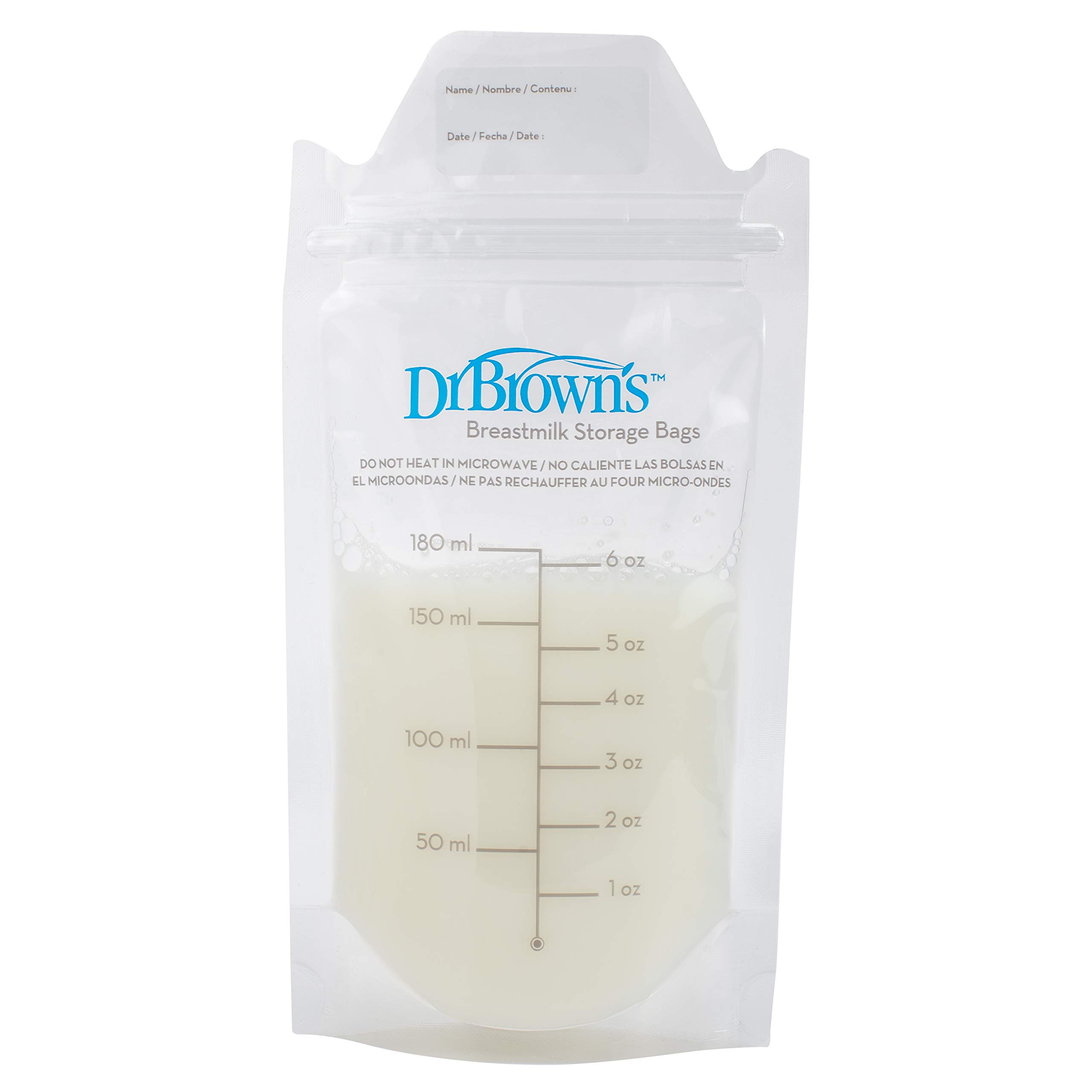 Dr. Brown’s BPA-Free Breast Milk Storage Bags (50 Count) - 6 oz Disposable Freezer Bags for Pumping, Storing & Warming Breast Milk - Ideal for Working Moms & Baby Feeding Preparation