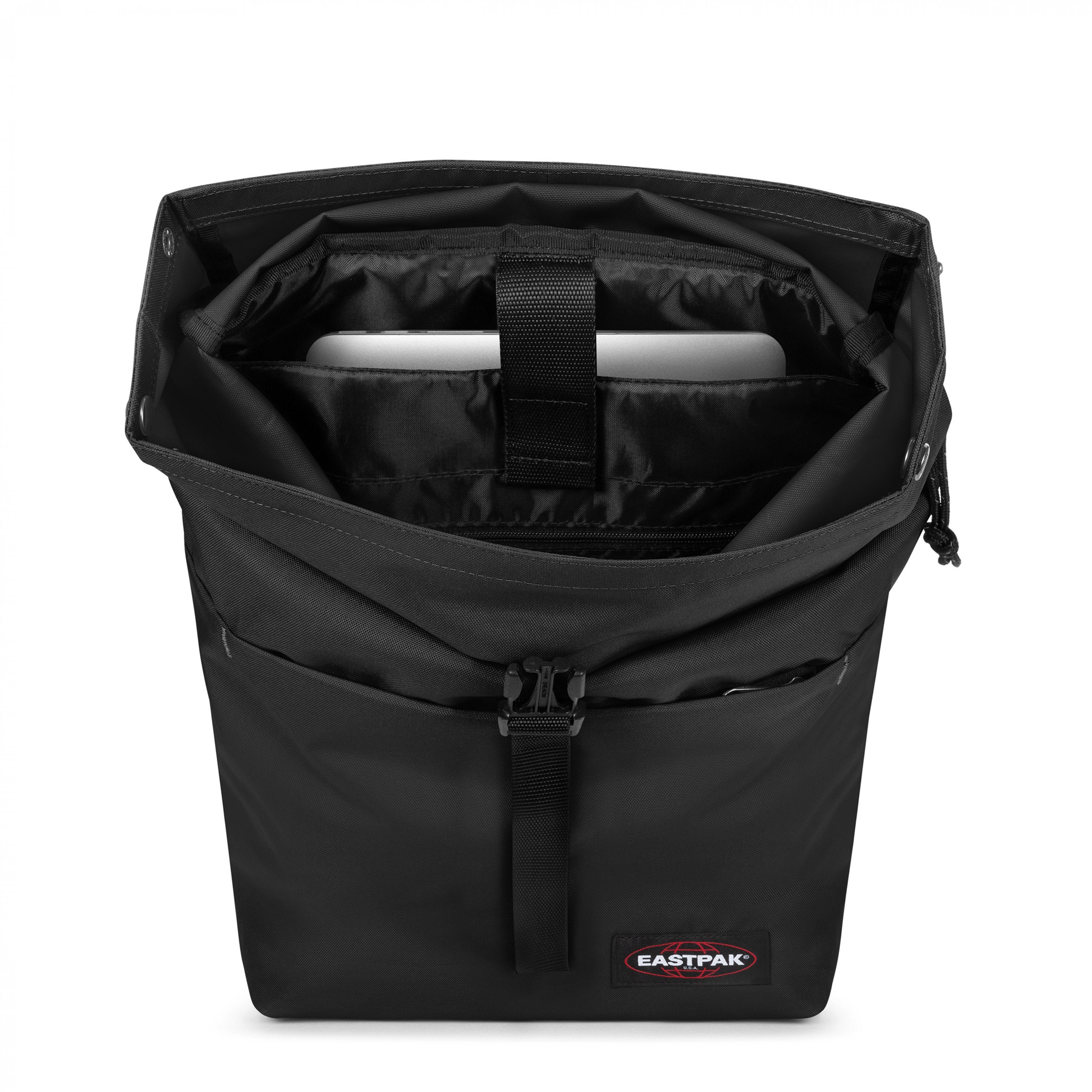 Eastpak Up Roll Backpack - Durable School & Travel Backpack for Men & Women, Water-Resistant Black Daypack for College, Work & Outdoor Adventures