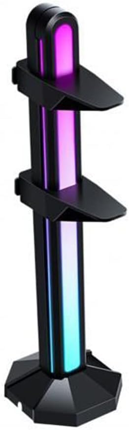 5V RGB LED Magnetic Headphone Stand - Vertical GPU Support Bracket with Adjustable Height for Gaming Headsets | Perfect for PC Gaming Setup & Desk Organization