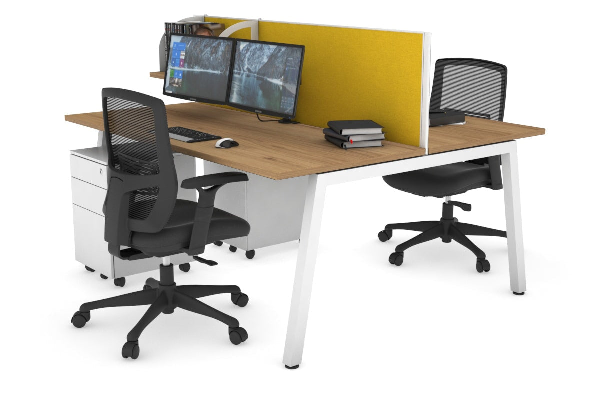 Quadro 2 Person Office Workstation Desk [1400L x 700W] - Perfect for Shared Workspaces & Collaborative Office Environments