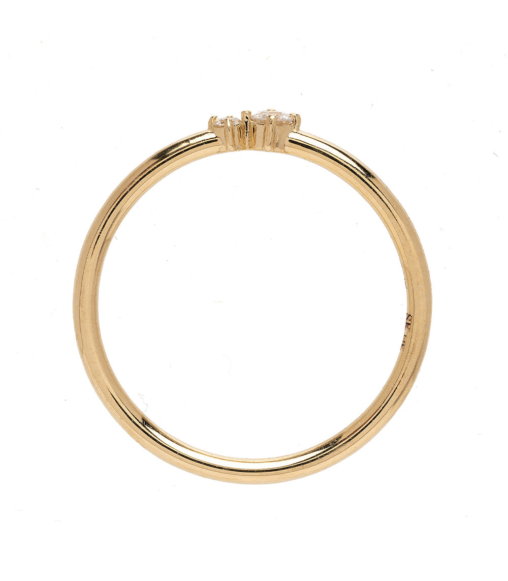 Two Stone Diamond Wedding Stacking Band for Women - Elegant Stackable Ring for Brides, Anniversaries & Special Occasions