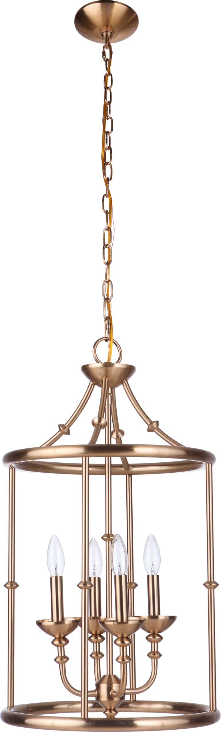 Craftmade 53734-SB Marlowe 4-Light Candle Chandelier - 240 Watts, Satin Brass Finish, 27