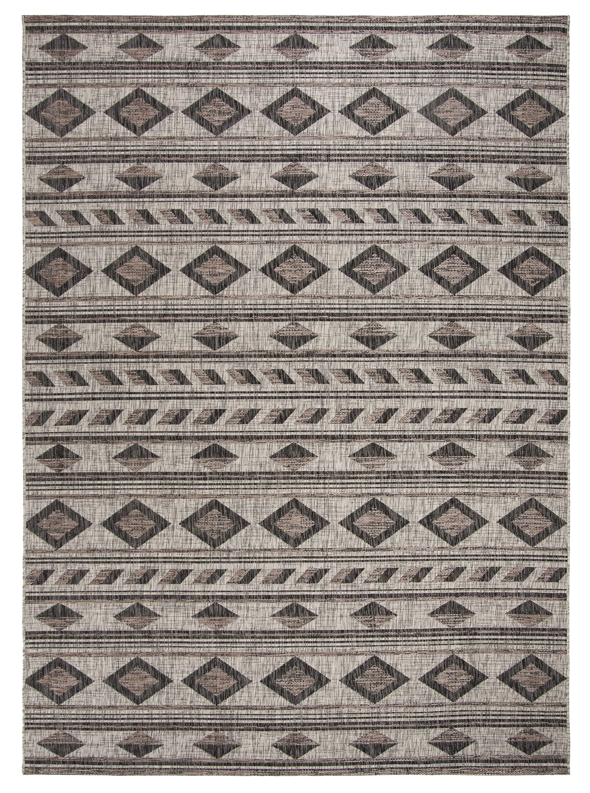 SAFAVIEH Courtyard Collection 8' x 10' Grey/Black Indoor Outdoor Waterproof Rug CY8529 - Easy to Clean, Perfect for Patio, Backyard, Mudroom & High-Traffic Areas