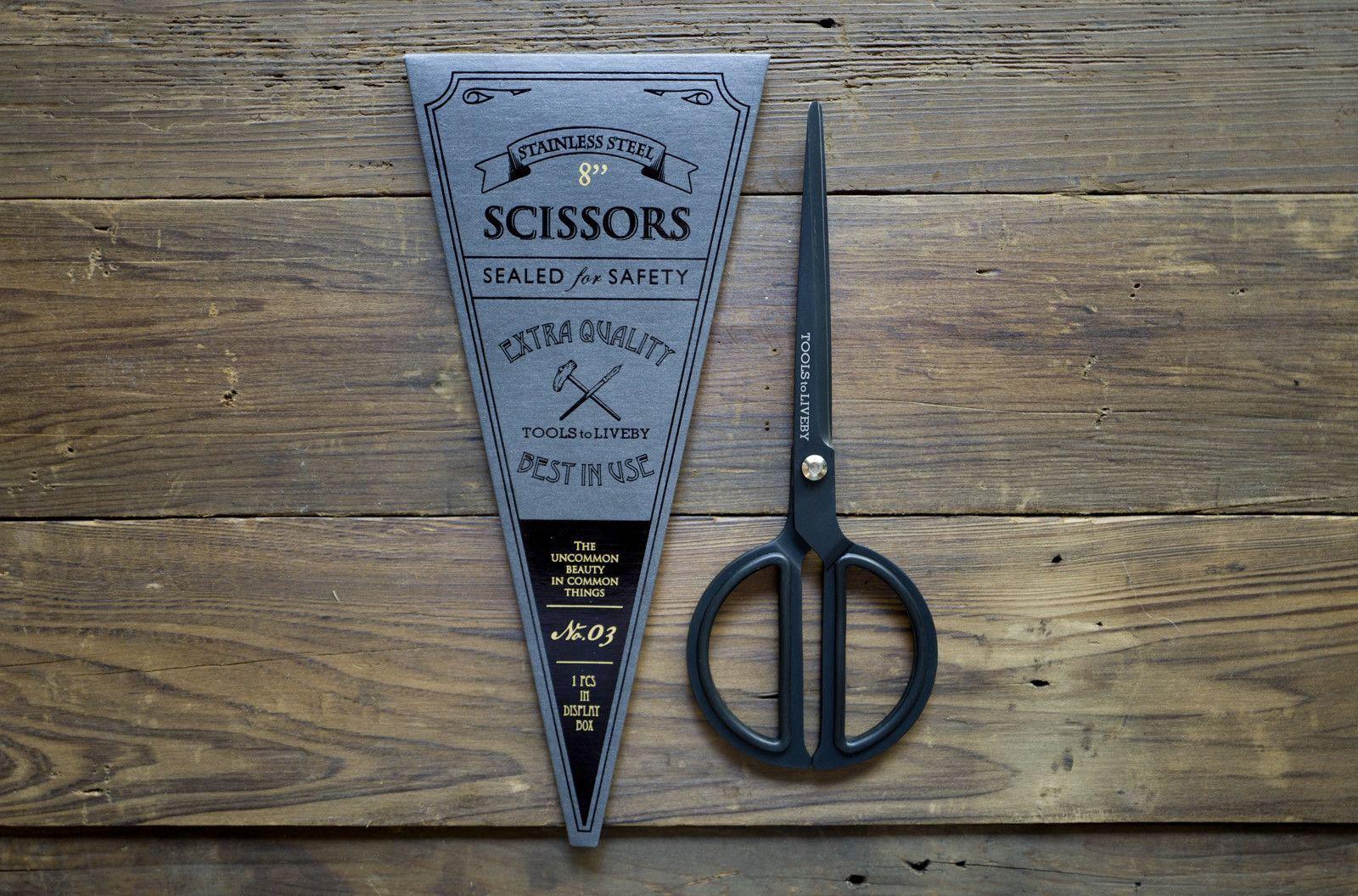 Tools to Liveby Black Scissors 8 - Premium Stainless Steel Craft Scissors for DIY, Sewing & Office Use