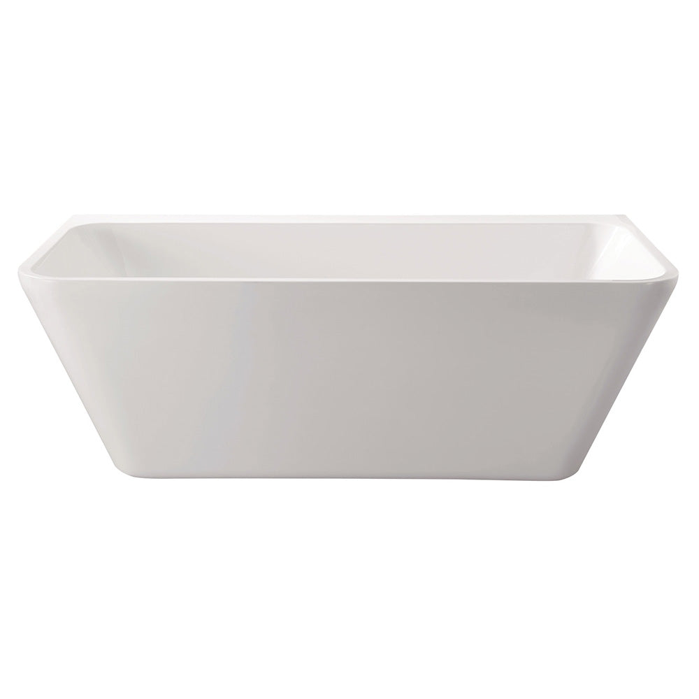 Fienza FR13572 Delta Back to Wall Acrylic Bathtub 1500mm (59 inches) - Gloss White Freestanding Soaking Tub for Modern Bathrooms | Spa-Like Relaxation at Home