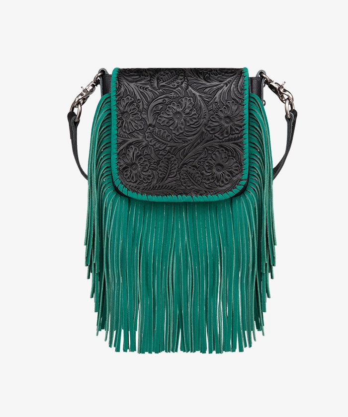 Montana West Genuine Leather Floral Fringe Crossbody Bag for Women - Stylish Boho Shoulder Purse with Adjustable Strap, Perfect for Daily Use, Travel & Festivals