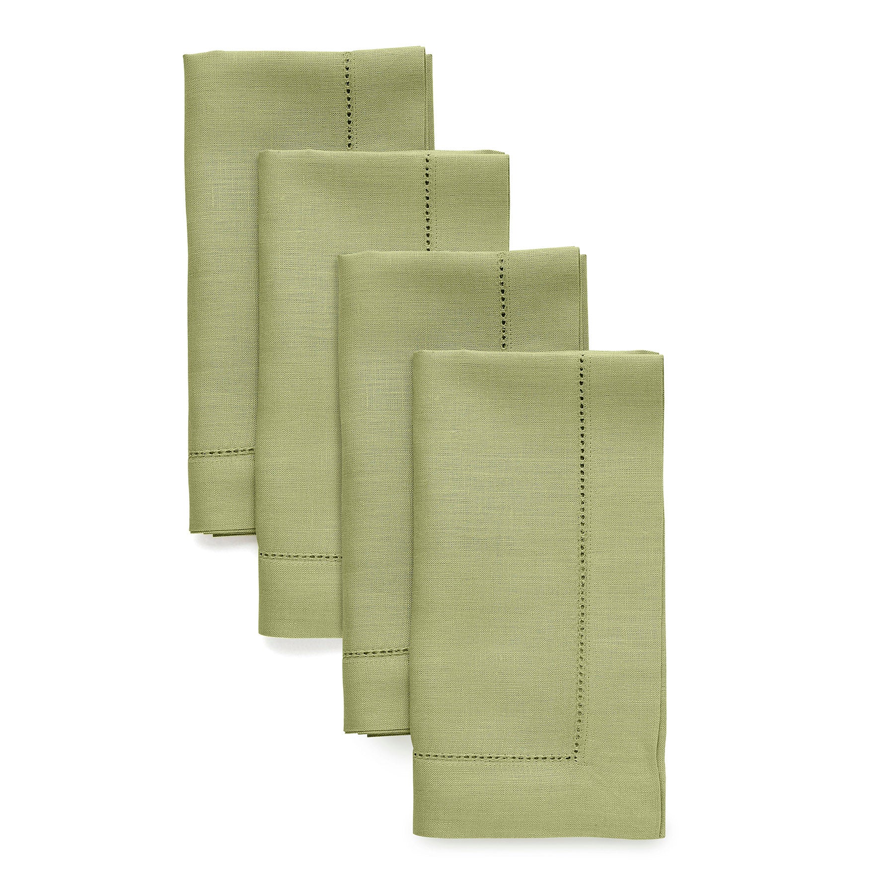 Premium Classic Hemstitch Napkins - 100% Cotton Linen Dinner Napkins for Formal Dining, Weddings & Special Occasions