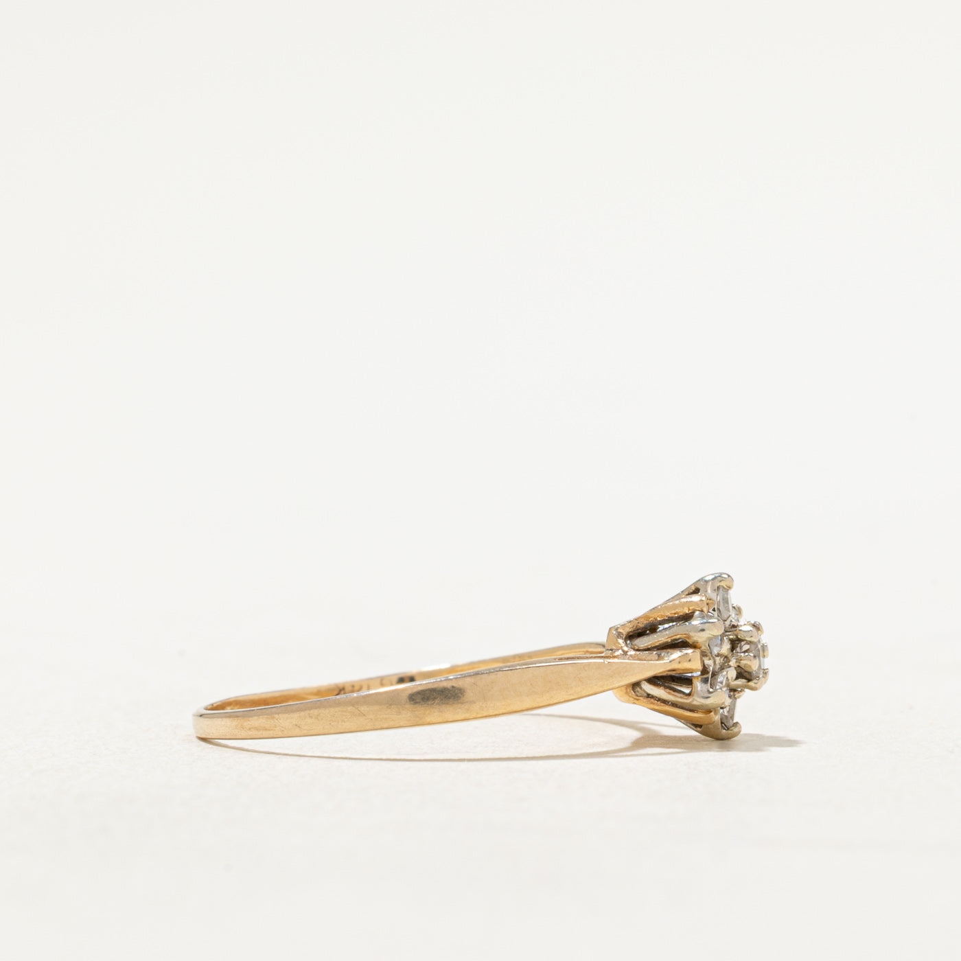 0.14ctw Diamond Cluster Petal Ring - Size 6.5 | Elegant Floral Engagement & Wedding Band | Perfect for Proposals, Anniversaries & Special Occasions