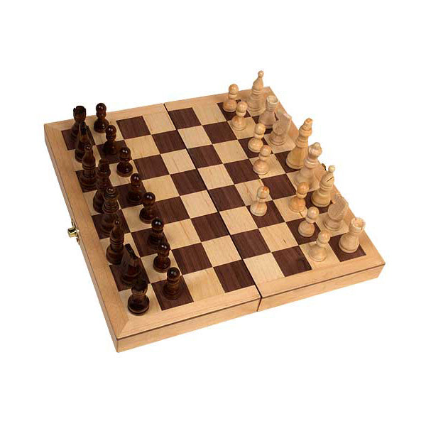 Premium Staunton Wood 18-inch Folding Chess Set with Storage - Tournament Chess Board for Home, Office & Travel - Classic Wooden Chess Game Set for Adults & Kids
