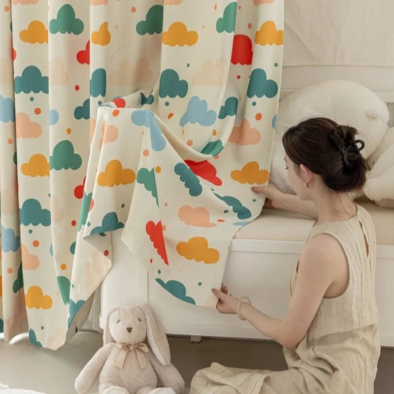 Whimsical Cloud Dreams Custom Nursery Room Curtains - Soft Blackout Window Drapes for Baby's Room Decor & Nursery Theme Ideas