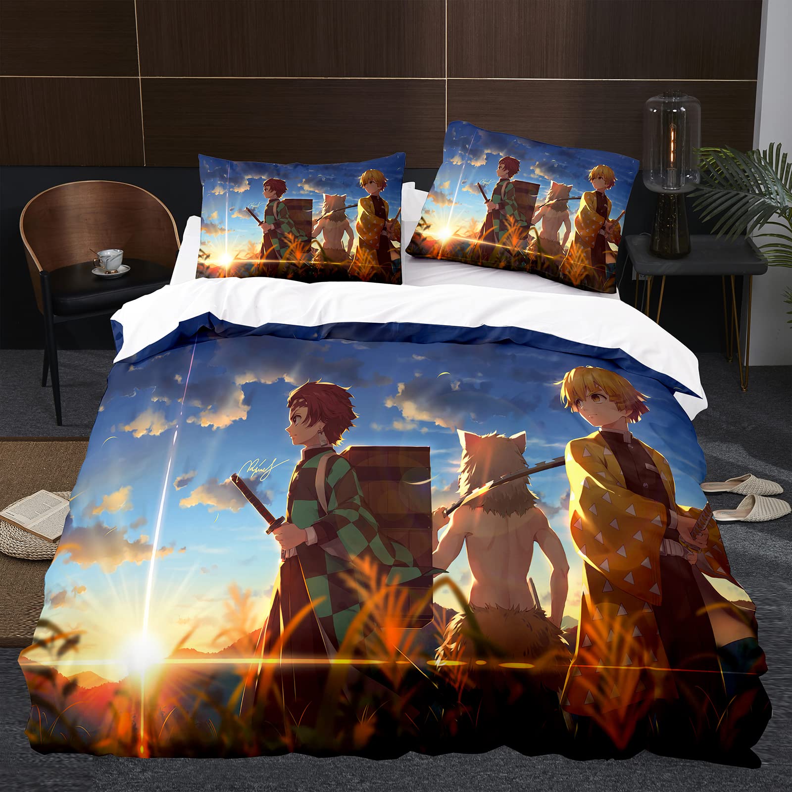3D Demon Slayer Anime Duvet Cover Set - Super Soft 2-Piece Bedding with Pillowcase (Style 14, Twin Size 68x86 Inches) for Teens & Anime Fans | Perfect for Bedroom Decor, Sleepovers & Themed Rooms