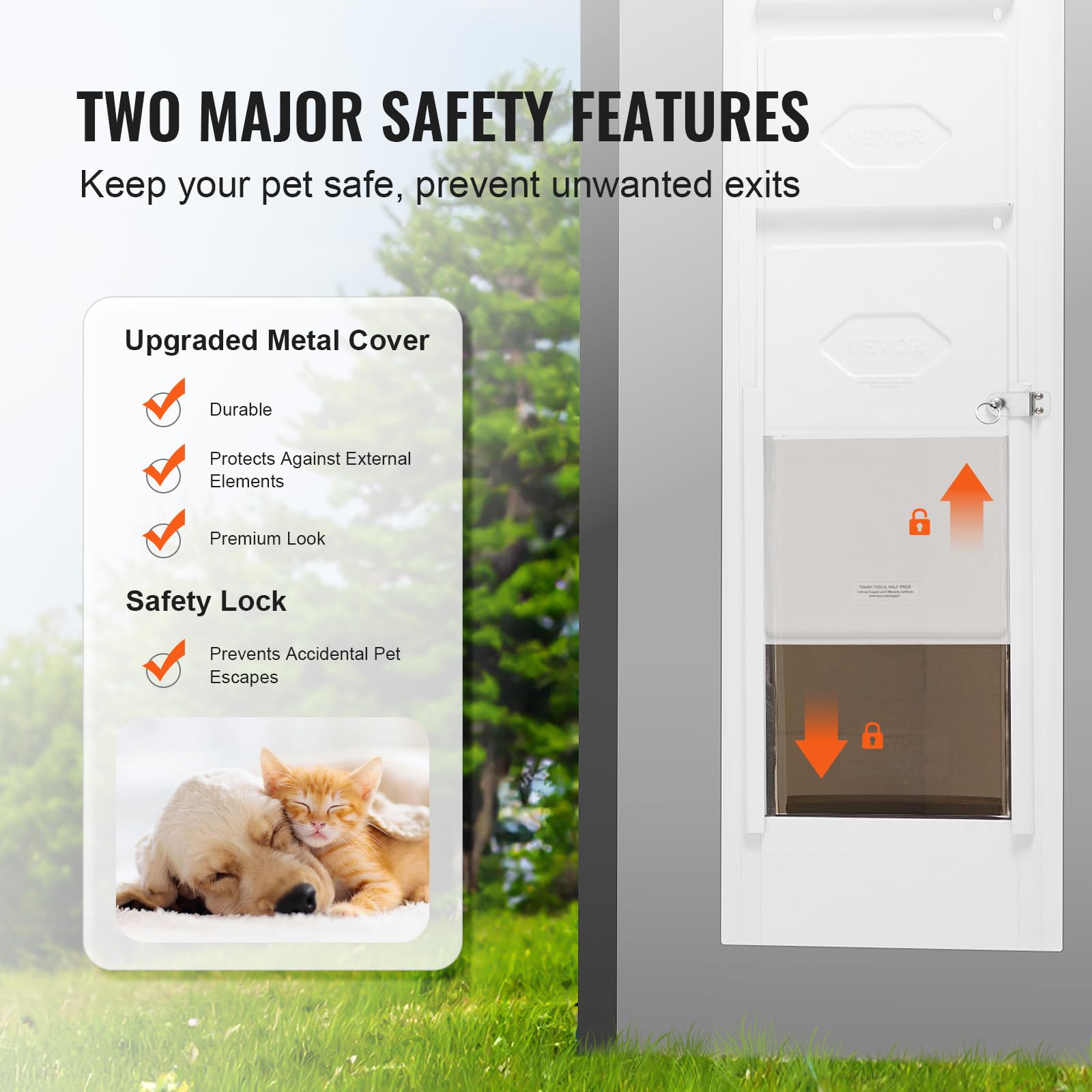 VEVOR Adjustable Pet Door for Sliding Glass Doors - 75 7/8