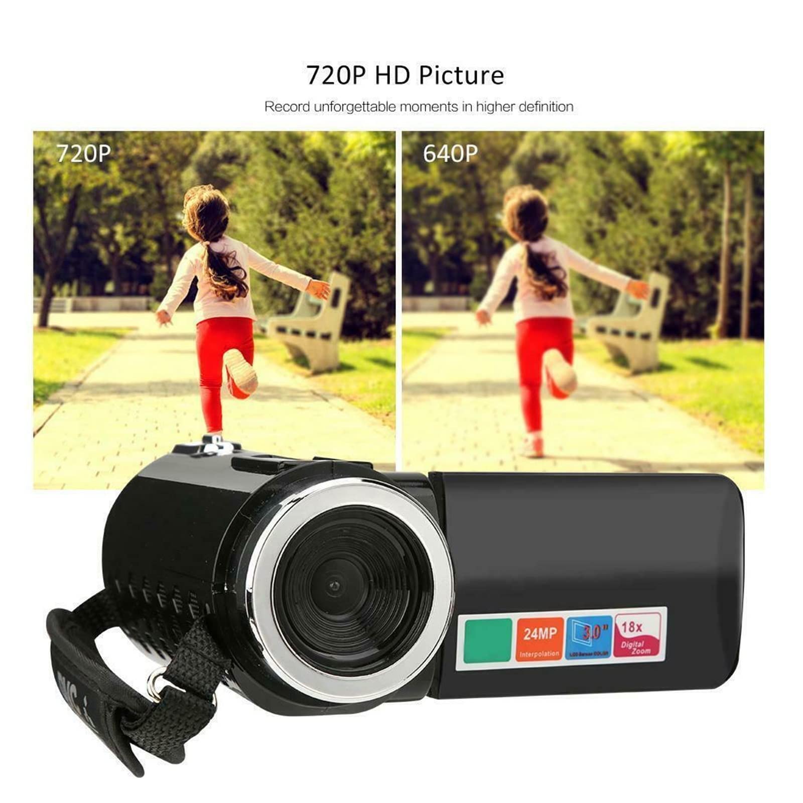 BODORME 4K HD Professional Camcorder with Night Vision, 3 Inch LCD Touch Screen, 18x Digital Zoom & Built-in Microphone - Perfect for Vlogging, Travel Filming, and Home Security Recording